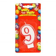 Свеча-цифра Помічниця Happy Party №P52-618/9 для торта 1шт - Фото