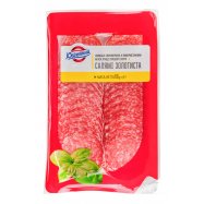 Ковбаса Ювілейний Золотиста сирокопчена першого сорту 80г - Фото