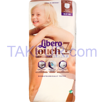 Подгузники Libero Touch 7 для детей 16-26кг 28шт/уп - Фото