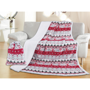 TH NY ПЛЕД ФЛАН. З МІШЕЧ. : ЧЕРВ. - Фото