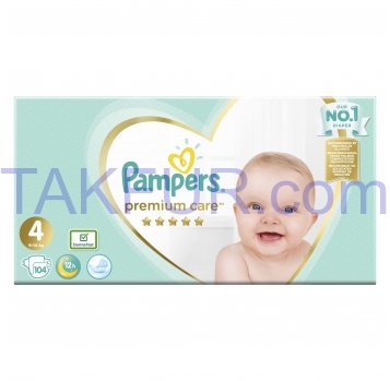 Подгузники Pampers Premium Care Maxi 4 для дет 8-14кг 104шт - Фото