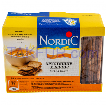 Хлебцы Nordic хрустящие из злаков ржаные 100г - Фото