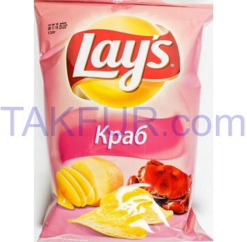 Чипсы Lay`s картофельные со вкусом краба 133г - Фото