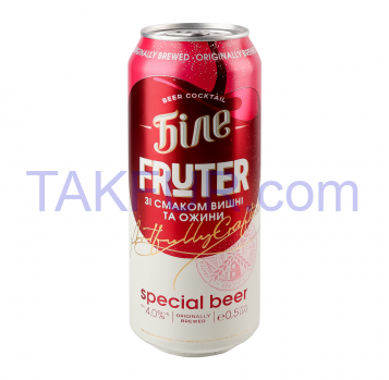 Пиво специальное Чернігівське Fruter вкус вишн ежев 4% 0.5л - Фото
