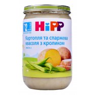 Пюре HiPP Картоф и спарж фасоль с кроликом от 12 месяц 220г - Фото