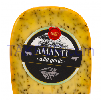 Сыр Amanti Гауда сычужный с чесноком 50% 200г - Фото