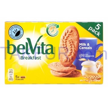 Печенье Belvita Завтрак мультизлаковое с молок 45г*5шт 225г - Фото