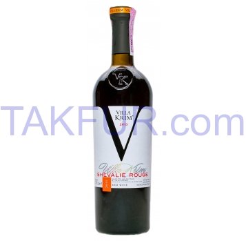 Вино Villa Krim Shevalie Rouge полусладк красное 9-13% 0,75л - Фото