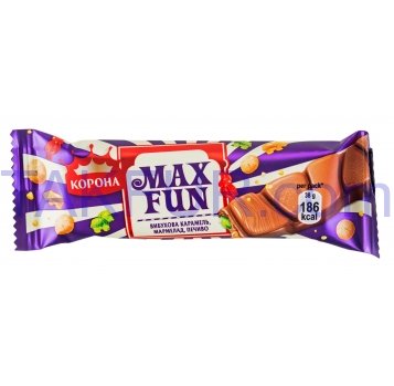 Шоколад Корона Max Fun молоч/марм/печеньем/карамелью 38г - Фото