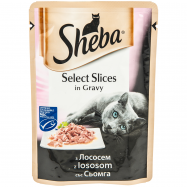 Корм Sheba Selection in Sauce с лососем в соусе 85г - Фото