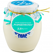 Напиток ацидофильный Волошкове Поле 2,5% Ацидофилин стеклянная банка 350г - Фото