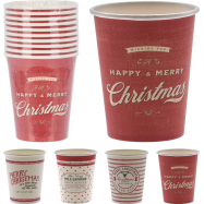 NY СТАКАНИ ПАПЕР.ЧЕРВ. 8 ШТ - Фото