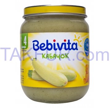 Пюре овощное Bebivita Кабачок для детей от 4-х месяцев 125г - Фото
