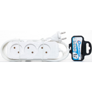 Подовжувач побутовий 3 розетки 1,5м 2х0.75 білий - Фото