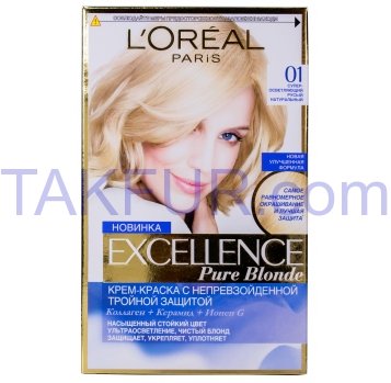 Крем-краска L`Oréal Paris Excellence 01 Супер-осветляющ 1шт - Фото