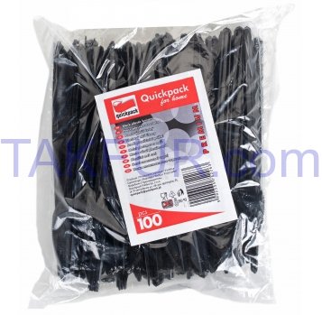 Ножи Quickpack пластиковые черные 100шт - Фото