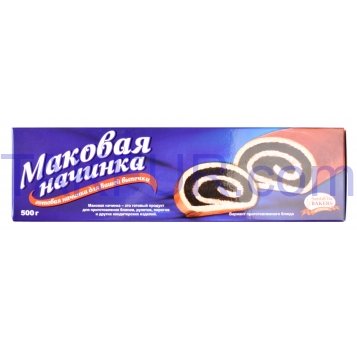 Начинка маковая Santa Vita Bakers п/ф пастеризованный 500г - Фото