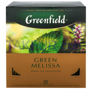 Чай Greenfield Green Melissa зеленый 100*1.5г/уп - Фото