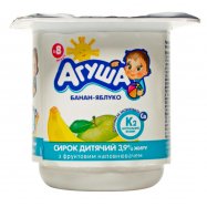 Творожок Агуша банан-яблоко для детей от 8 месяцев 3,9% 100г - Фото