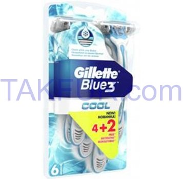 Бритва Gillette Blue 3 Cool одноразовая 4+2шт - Фото