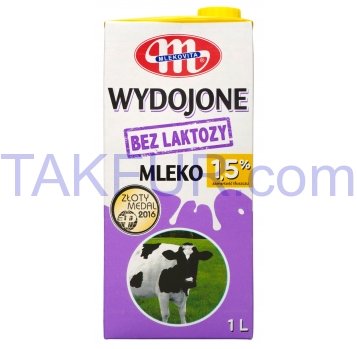 Молоко Mlekovita коровье питьевое без лактозы 1,5% 1л - Фото