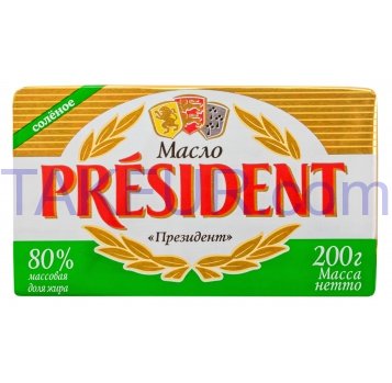 Масло President кисл сол 80% 200г - Фото