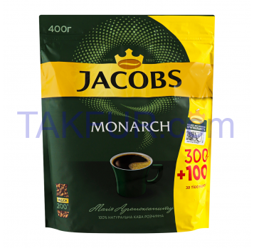Кофе Jacobs Monarch натур растворимый сублимированный 400г - Фото