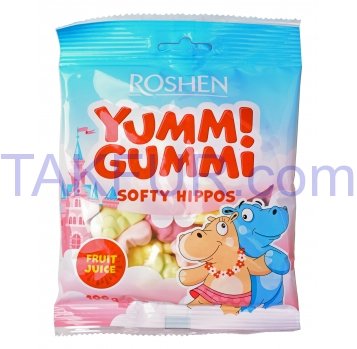 Конфеты Roshen Yummi Gummi Softy Hippos желейные 100г - Фото