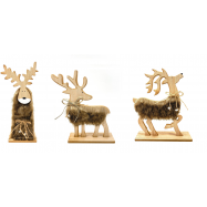 ФІГУРА ОЛЕНЬ З ХУТРОМ 31,5 СМ - Фото