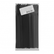Трубочка Інпак 21см 4.6D черная с коленом 100шт/уп - Фото
