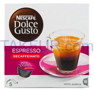 Кофе Nescafe Dolce Gusto Espresso Decaffeinato 6г*16шт 96г - Фото