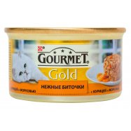 Корм для кошек Purina Gourmet Gold с курицей и морковью 85г - Фото