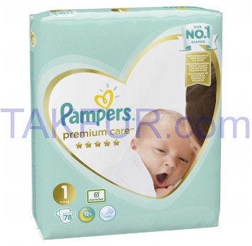 Подгузники Pampers Premium Care Newborn 1 д/детей 2-5кг 78шт - Фото