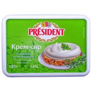 Крем-сыр President с укропом и петрушкой 18% 180г