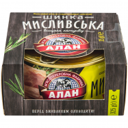 Консервы мясные Алан Ветчина Охотничья высшего сорта 325г - Фото