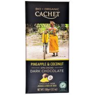 Шоколад Cachet Organic с кокосом и ананасом черный 100г Image - 1