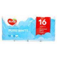 Бумага туалетная Ruta Pure white premium трехслойная 16шт Image - 1