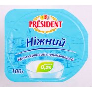Крем творожный President Нежный 0,2% 100г Image - 2