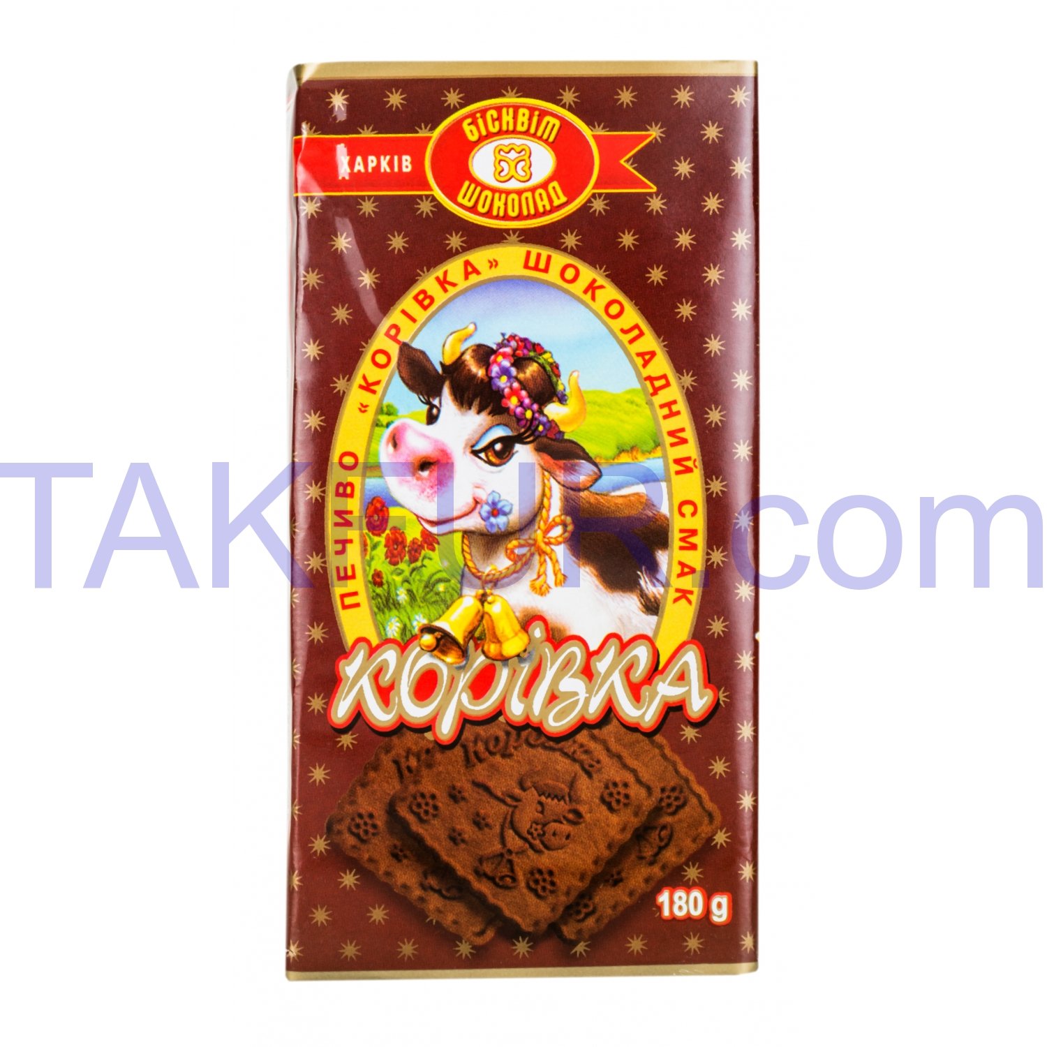 Печенье Бісквіт-Шоколад Коровка шоколадный вкус 180г купить онлайн с ...