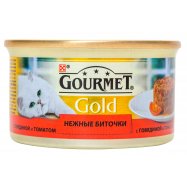 Корм д/кошек Purina Gourmet Gold с говядиной и томатами 85г Image - 1