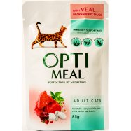 Корм консервированный Optimeal с телят в клюквенном соус 85г Image - 1