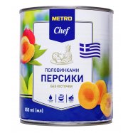 Персики Metro Chef половинками б/косточки консервиров 850мл Image - 1