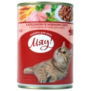 Корм для котів Мяу з кроликом в соусі консервований 415г Image - 1