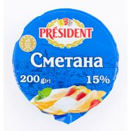 Сметана President 15% 200г Image - 5