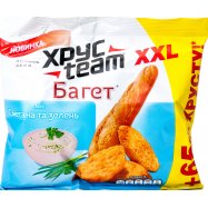 Сухарики ХрусTeam Багет со вкусом сметаны и зелени 100г Image - 1