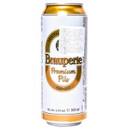 Пиво Brauperle Premium Pils светлое фильтров 4,5% 500мл ж/б Image - 2