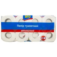 Бумага туалетная Aro белая двухслойная 8шт Image - 1