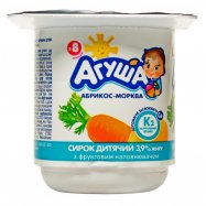 Творожок Агуша абрикос-морковь для детей от 8 мес 3,9% 100г Image - 1