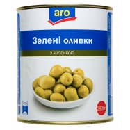 Оливки Aro зеленые с косточкой 2800г Image - 1