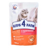 Корм д/котов Club 4 Paws Прем с телятиной в соусе конс 100г Image - 1